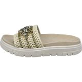 Muiltjes - Gevlochten Structuur - Textiel - Open Toe - Platte Hak