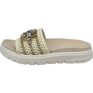 Muiltjes - Gevlochten Structuur - Textiel - Open Toe - Platte Hak