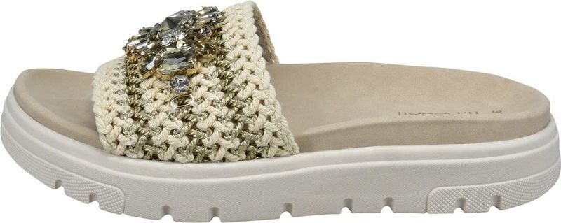 Muiltjes - Gevlochten Structuur - Textiel - Open Toe - Platte Hak