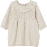 Gebreid babyjurkje - Gemêleerd Beige - Met Kraagje