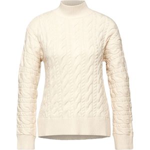 Street One Dames Jumper met kabelpatroon in Beige, in size: 34