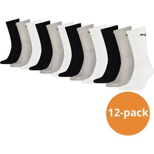 Puma - Sportsokken - Zwart - Wit - Grijs - 12 paar Unisex