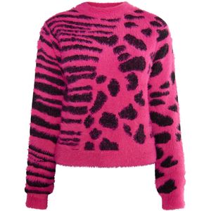 Gebreide Trui - Dierenprint - Losvallend Model - Lange Mouw - Normale Lengte
