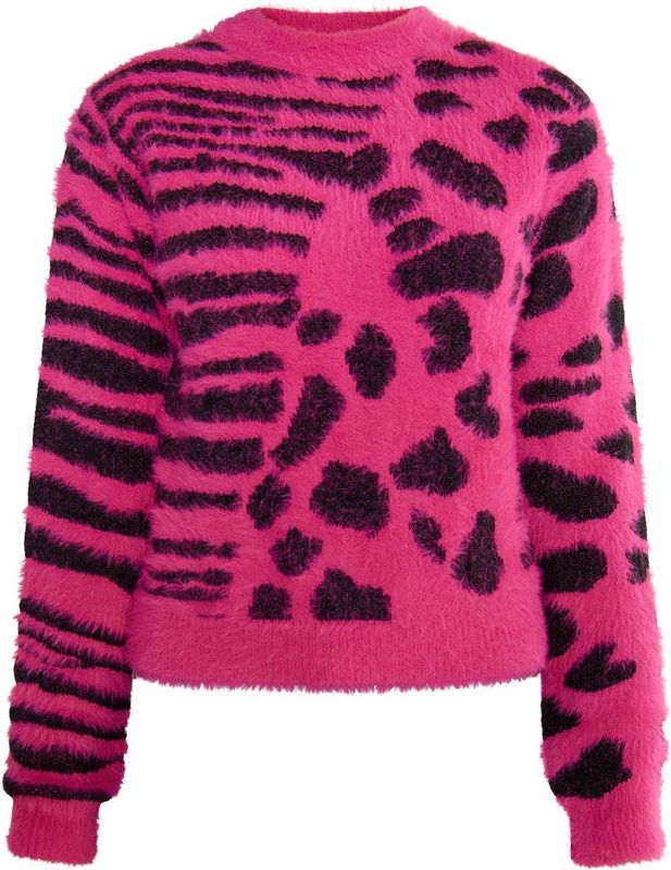Gebreide Trui - Dierenprint - Losvallend Model - Lange Mouw - Normale Lengte