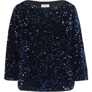 s.Oliver - Blouse - Fluwelen - Met Lovertjes