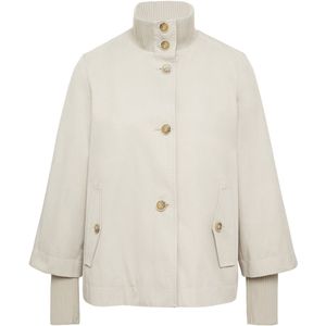 s.Oliver BLACK LABEL - Damesjas - Ecru - Knoopsluiting - Opstaande Kraag