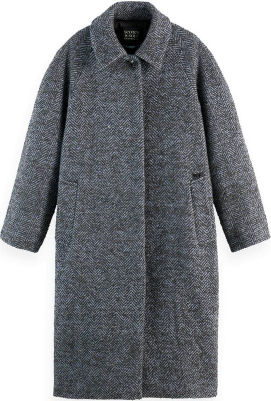 Scotch & Soda - Wollen Jas Carcoat - Grijs - Dames