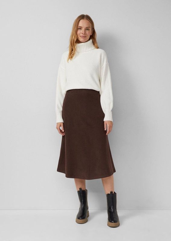 Rok - Midirok - Relaxed-fit - Hoog Uitlopende Taille