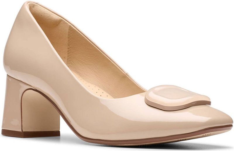 Clarks - Fernie Trim - Leren Schoenen - Beige - Casual - Hakhoogte 8 tot 10 cm