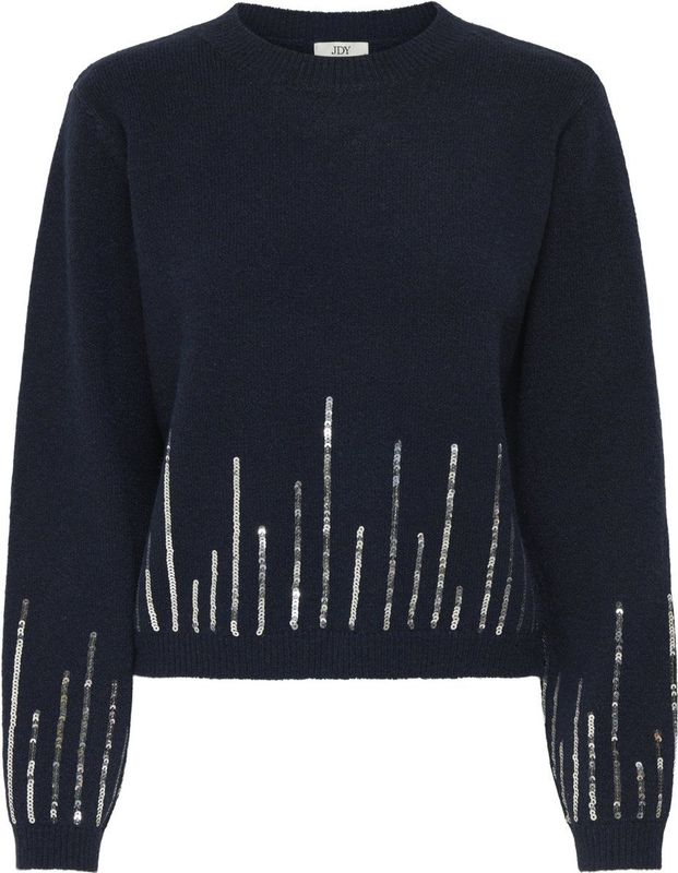 Jacqueline de Yong - Jdymadison Life On Sequin Pull - Trui - Total Eclipse/w Silver Sequins