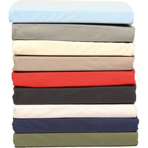 Polydaun - Hoeslaken - Splittopper - Jersey -  140/160 x 200/220 cm lichtgrijs