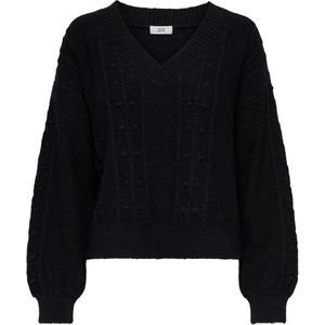 Jacqueline de Yong - Jdysigrid Life - Pullover - Zwart - V-hals - Lange Mouwen