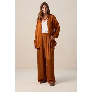 Sissy-Boy - High Waist Wide Leg Broek - Bruin