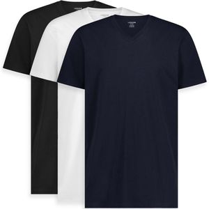 LEBASQ - Long Fit V-hals T-shirt - Heren - 3-pack - Katoen