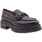 Nerogiardini - Leren Mocassins - Bruin - Metalen Klem - Blokhak