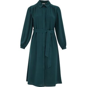 WE Fashion - Curve - Dames Jurk - Midi Lengte - Regular Fit - Lange Mouwen