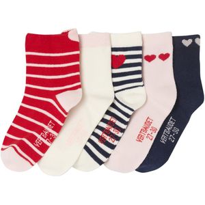 Kniekousen - Rood - Set van 5 paar - Met Hartjes