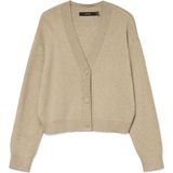 Vero Moda - Vmgold Art Ls V-neck Cardigan - Silver Mink - Dames