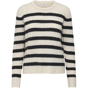 Jacqueline de Yong Jdymiley ls o-neck stripe pullover ecru dessin