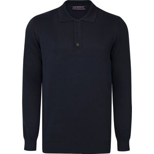 Felix Hardy - Gebreide Polo Trui - Navy - 100% Katoen - Heren - 2XL