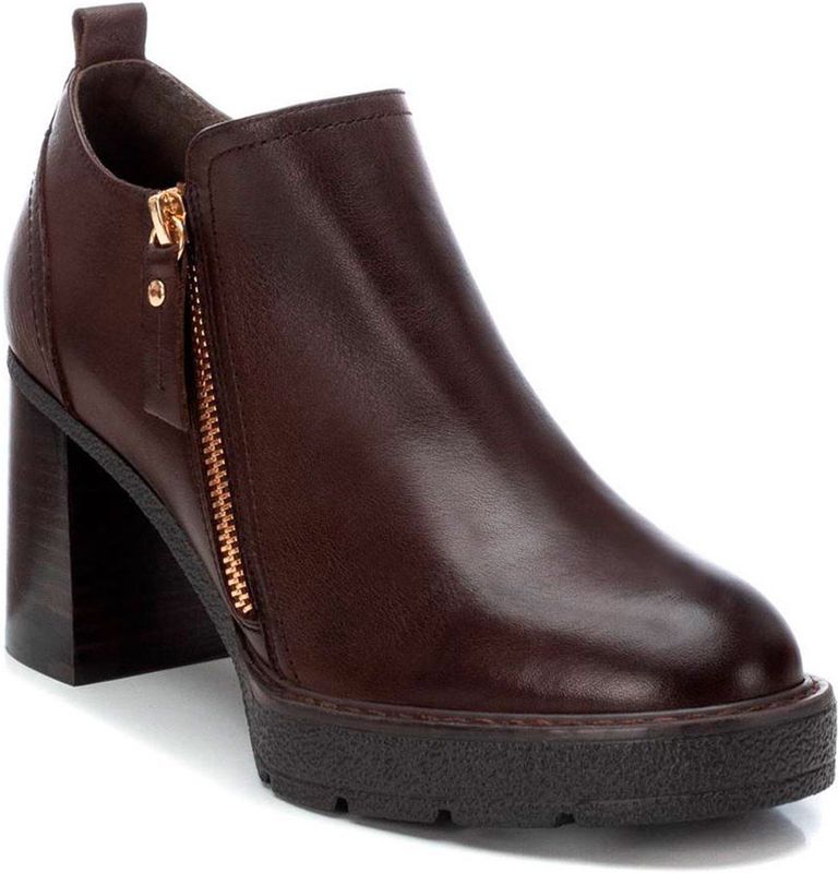 Carmela - 16186101-NEGRO - Leren Enkellaarsjes - Zwart - Ritssluiting - Casual