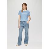 Jeans - Effen - Denim - Light Washed - Wide Leg, High Waist