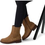 Manfield - Dames - Chelsea Boots - Beige - Suède - Ritssluiting