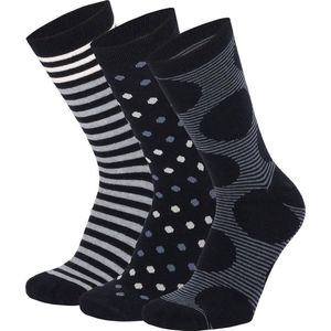 Apollo - Fashion Damessokken - Assorti Navy - 6-Pak