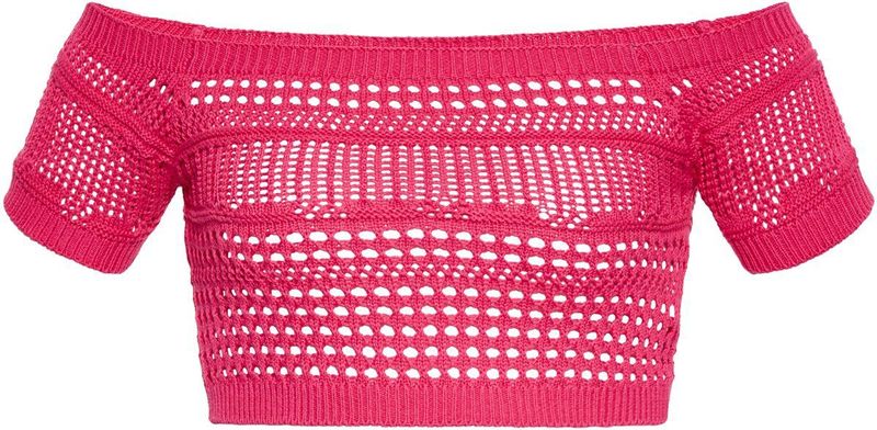 MYMO - Gebreide Top - Pink - Slanke Pasvorm - Kwartmouw