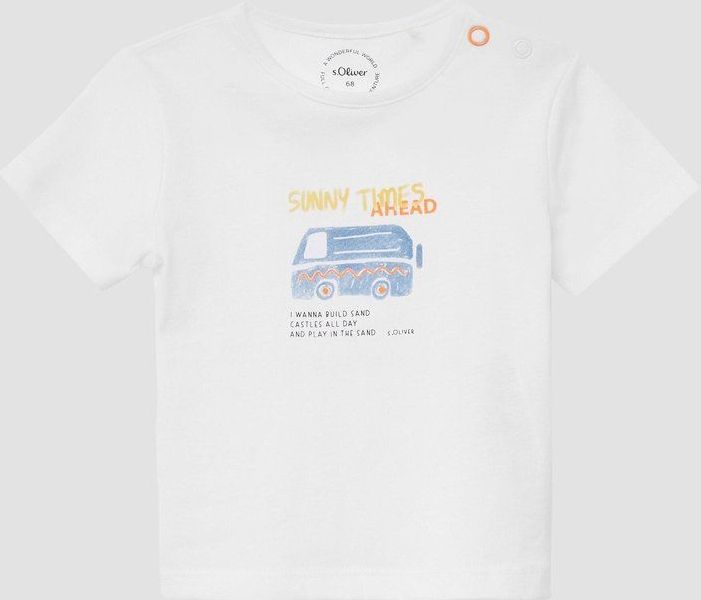 s.Oliver - T-Shirt - Katoen - Met Knoopjes - Korte Mouwen