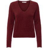 Only - Onlella Piumo - Gebreide Trui - Cabernet - V-hals - Lange Mouwen