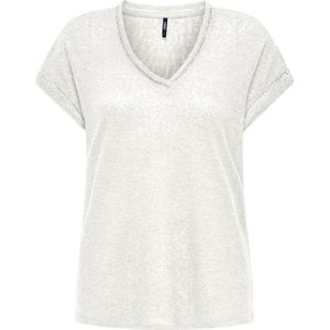 Only - Onlpenny V-neck Top - T-shirt - Cloud Dancer