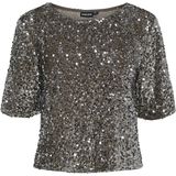 Pckam - Pailletten Shirt - Met 2/4 Mouwen