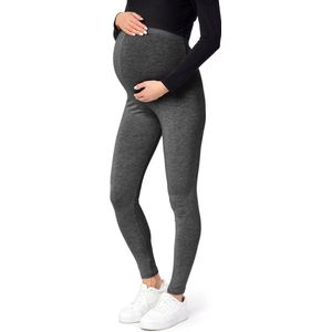 Be Mammy - BE-Leggings-02 - Zwangerschapsleggings - Donker Gemêleerd - Lang - Viscose - Elasthan
