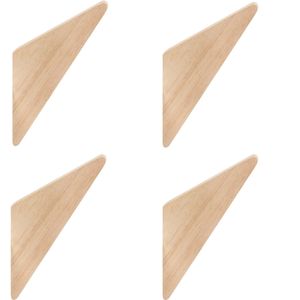 QUVIO - Driehoekige Kledinghangers - Lichtbruin - Set van 4 - Hout