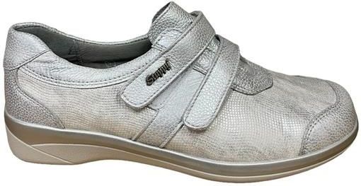 Stuppy - 3972 Klittenbandschoenen - Grijs/Zilver Metallic - Kunstleer