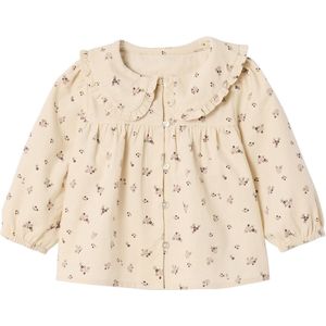 Bedrukte Babyblouse - Vanille - Fluweel / Velours
