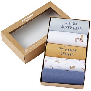 Set met 5 rompers korte mouwen blauw