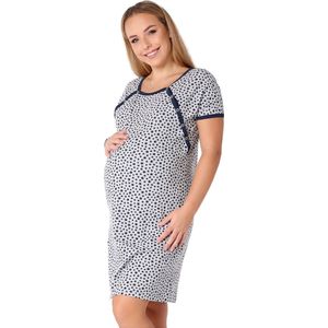 Be Mammy - BE-BE20-287-ND - Nachtjapon - Melange Dark BlueStars - Katoen - Korte Mouwen