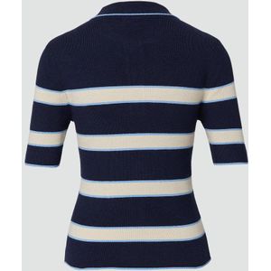 s.Oliver - Trui - Navy - Lichtblauw - Wolwit - Slanke Pasvorm - Kwartmouw