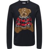 Only & Sons - Onsxmas Reg 5 - Gebreide Trui - Dark Navy/Poppy Red