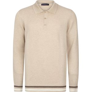 Felix Hardy - Gebreide Polo Trui - Beige - 100% Katoen - Heren - 2XL