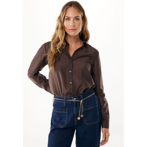 Mexx Blouse Chamomile Tencel Dark Brown Dames - Maat 38