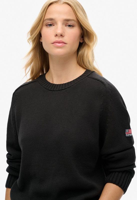 Superdry - Slouchy Knitted Crew Sweatshirt - Trui - Biologisch Katoen
