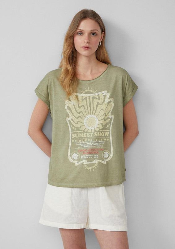 QS - Shirt - Lichtgeel - Pastelgroen - Lichtrood - Wit - T-shirt