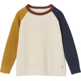 Vertbaudet - Jongenstrui - Colourblock - Geribbelde Ronde Hals - Lange Raglanmouwen