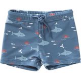 Fresk UV Zwemshort voor Jongens - 110/116 - Zwemkleding met UV-bescherming UPF 50 - Dubbellaagse Zwembroek - Sneldrogend - Elastische Tailleband - Blauw - Shark