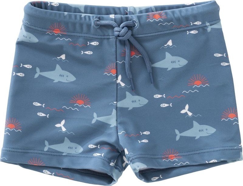 Fresk UV Zwemshort voor Jongens - 110/116 - Zwemkleding met UV-bescherming UPF 50 - Dubbellaagse Zwembroek - Sneldrogend - Elastische Tailleband - Blauw - Shark