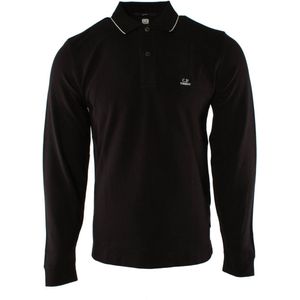 C.p. Company - Polo Shirt - Zwart - 95% Katoen, 5% Elastan