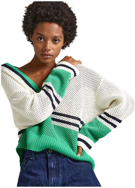 Pepe Jeans - V-hals Trui - Groen - Dames